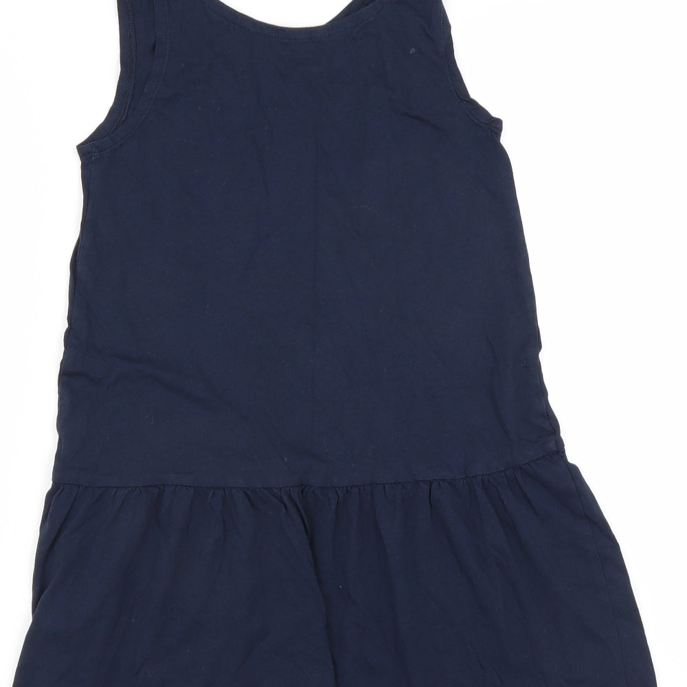 H&M Girls Blue   Tank Dress  Size 6-7 Years  - heart