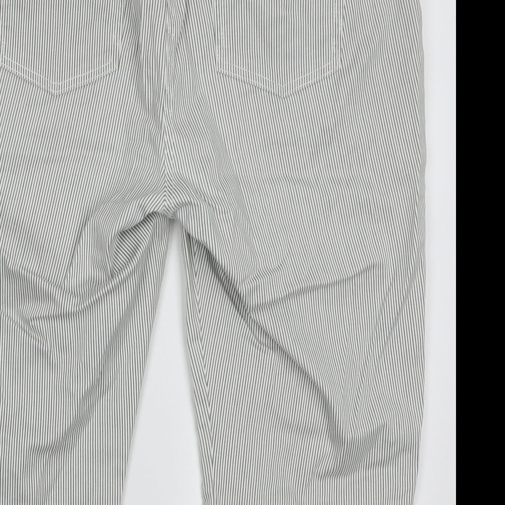 Bonmarché Womens Grey Striped  Cropped Trousers Size 20