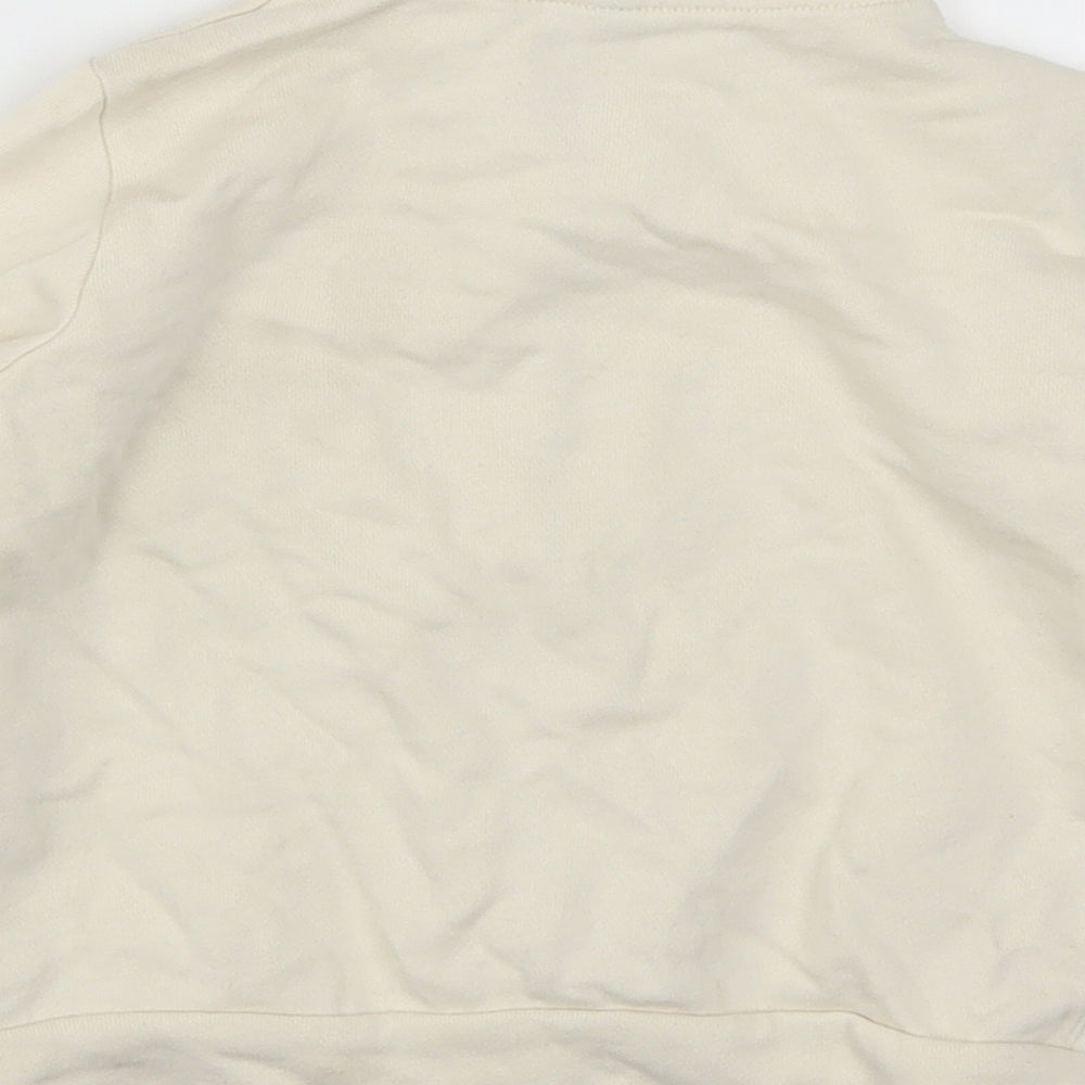 United Colors of Benetton Girls Beige   Full Zip Sweatshirt Size 3-4 Years  - Don't Stop Smiling cat