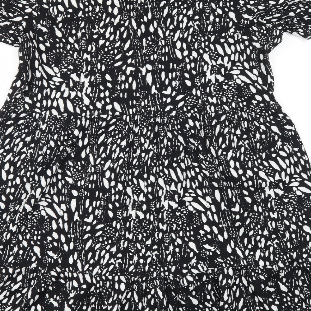 George Womens Black Animal Print  Trapeze & Swing  Size 16