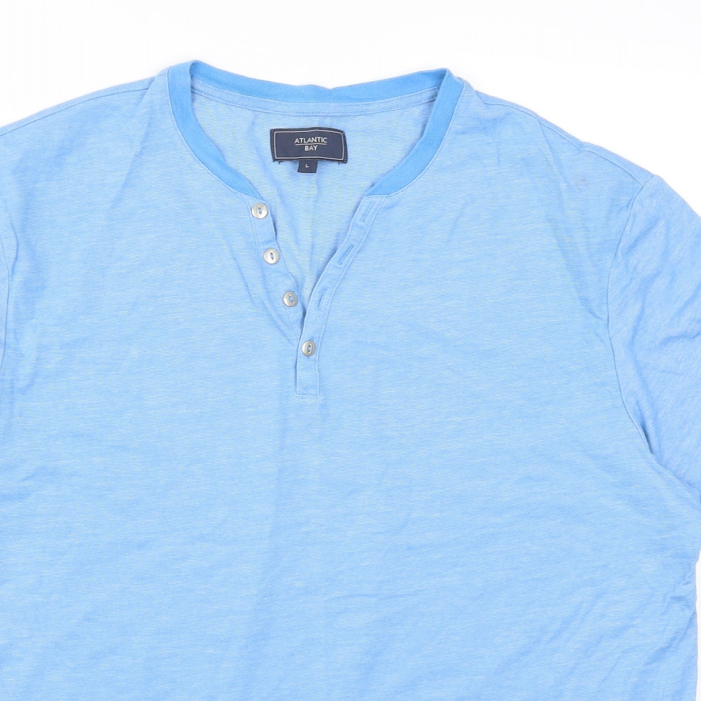 Atlantic Bay Mens Blue    T-Shirt Size L
