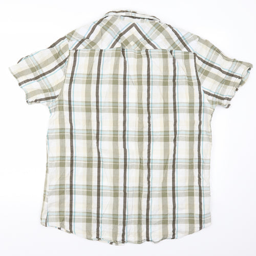 Atlantic Bay Mens Green Check   Button-Up Size L
