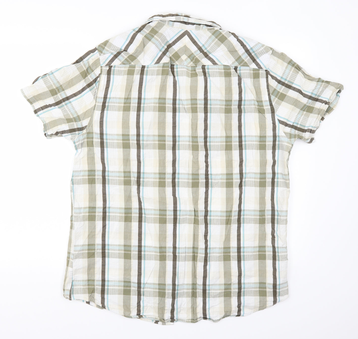 Atlantic Bay Mens Green Check   Button-Up Size L