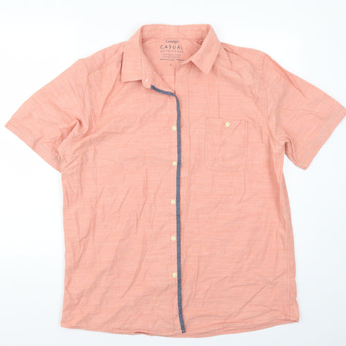 George Mens Pink    Button-Up Size L