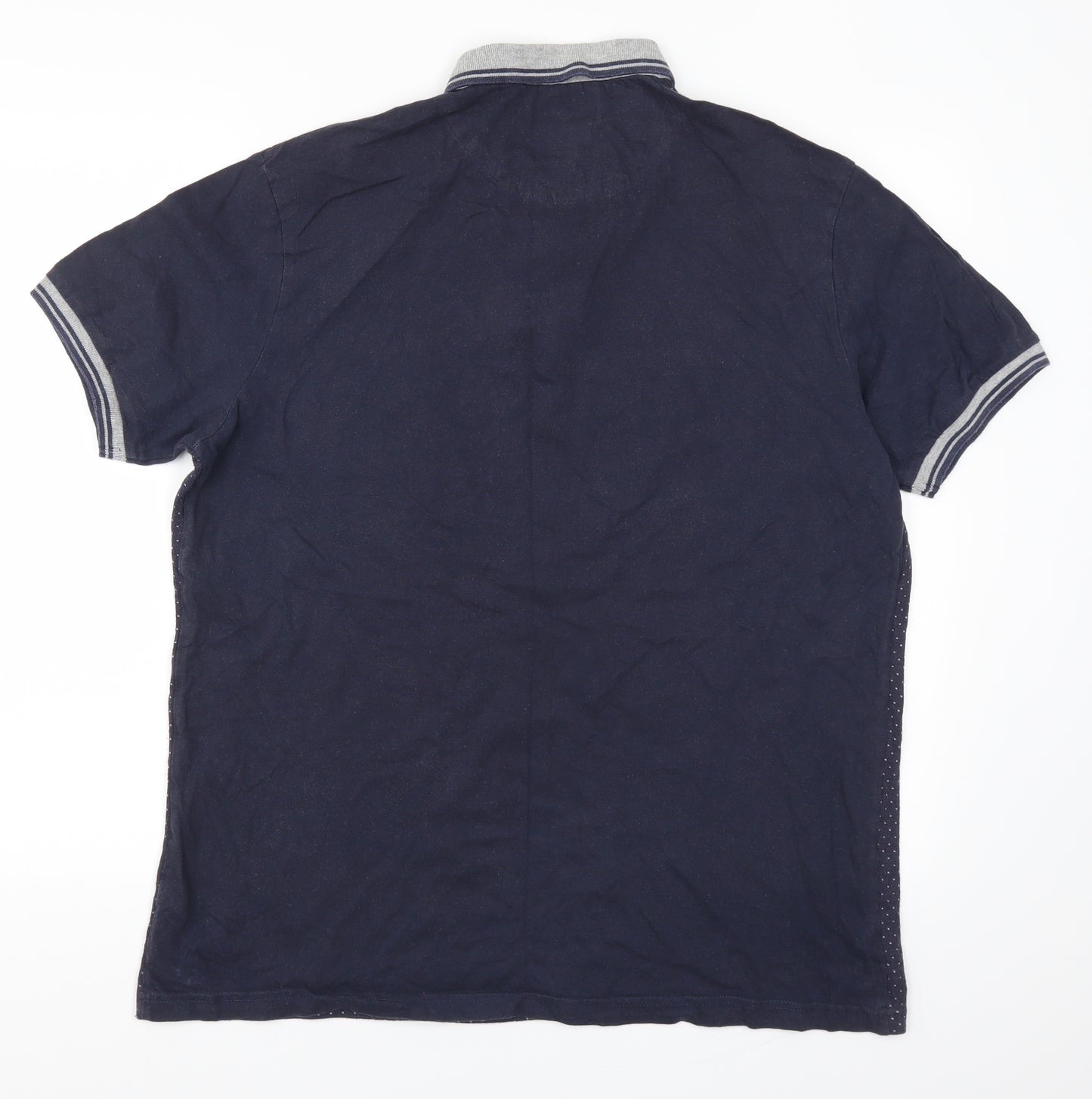 TU Mens Blue Polka Dot   Polo Size L