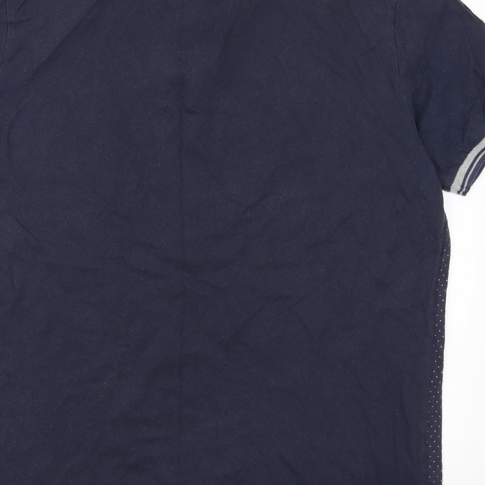 TU Mens Blue Polka Dot   Polo Size L