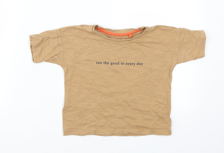 George Boys Brown   Basic T-Shirt Size 12-18 Months  - See the Good In Ever Day Tiger