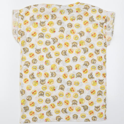 Atmosphere Womens White   Basic T-Shirt Size 6  - Emoji's