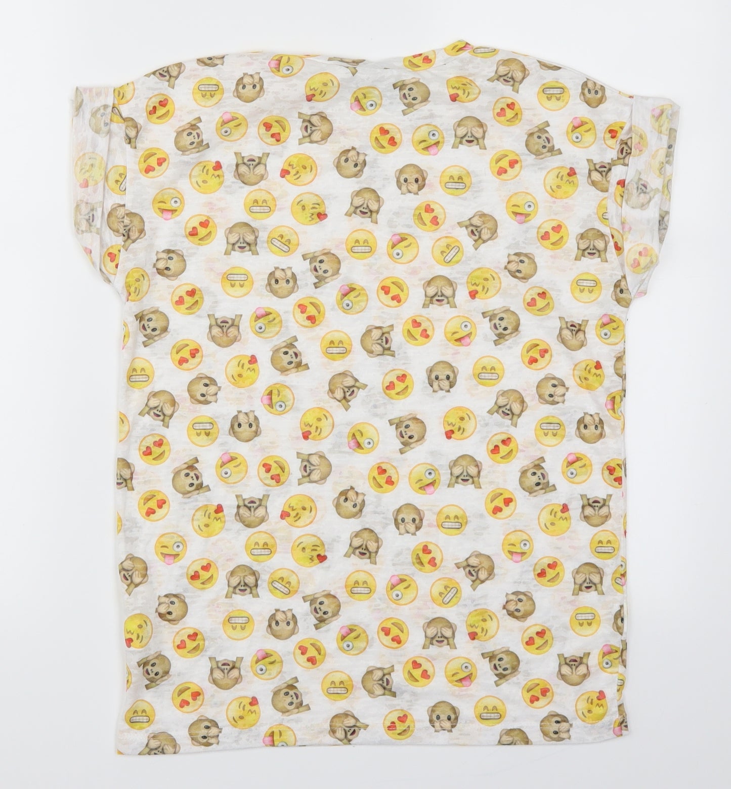 Atmosphere Womens White   Basic T-Shirt Size 6  - Emoji's