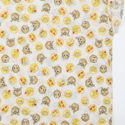 Atmosphere Womens White   Basic T-Shirt Size 6  - Emoji's