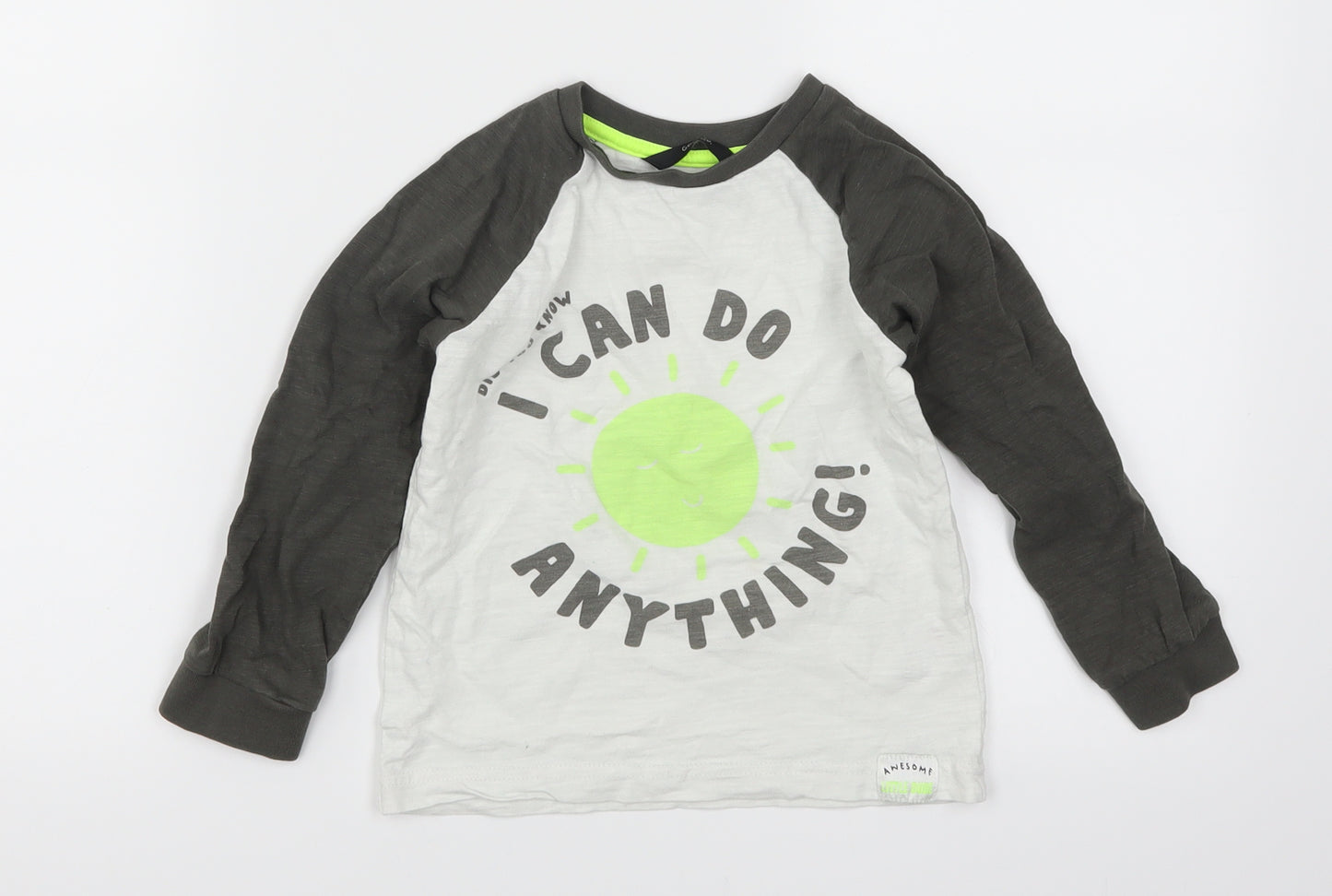 George Boys Grey   Basic  Size 4-5 Years  - I Can Do Anything
