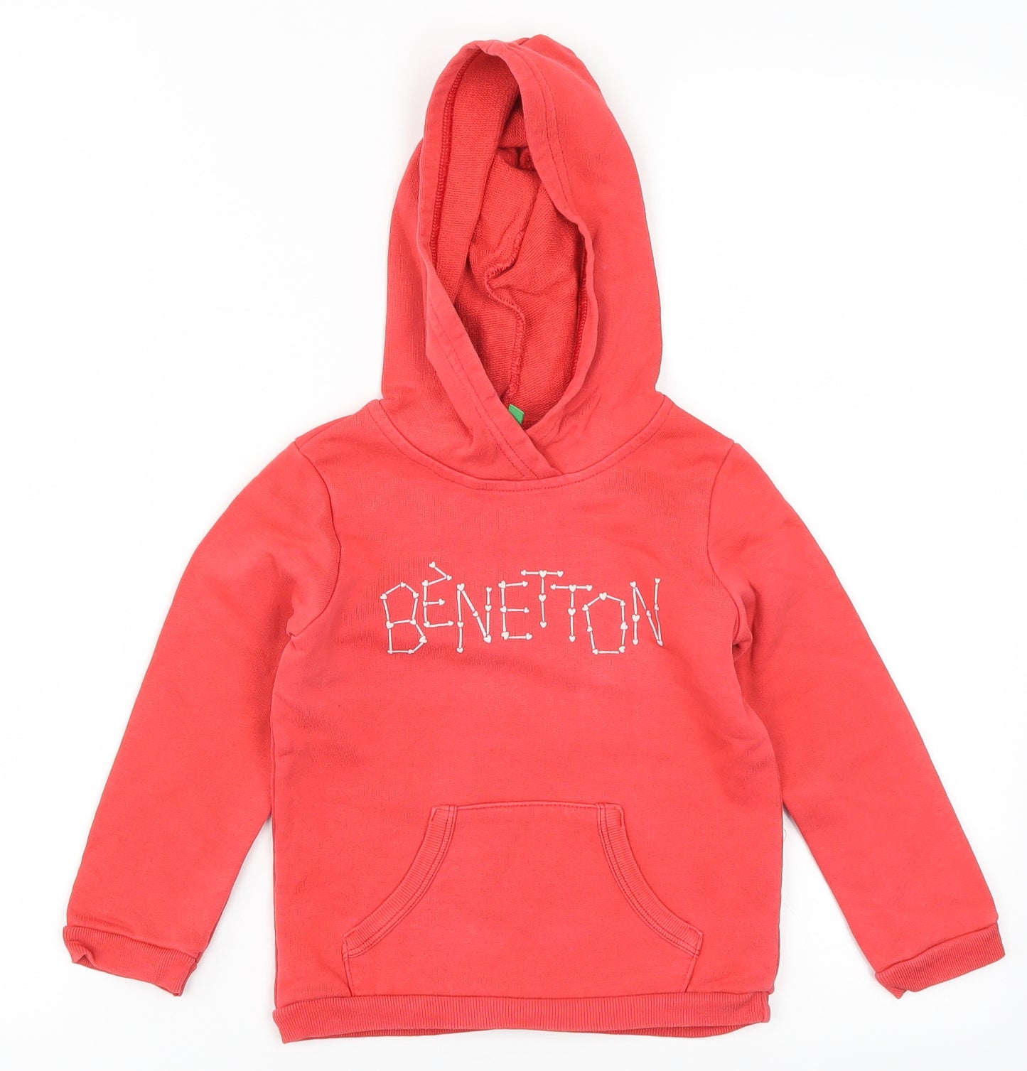 United Colors of Benetton Girls Red   Pullover Hoodie Size 3-4 Years  - Benetton