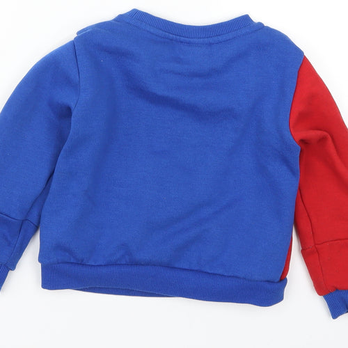 McKenxie Boys Blue Colourblock  Pullover Sweatshirt Size 4-5 Years  - Red