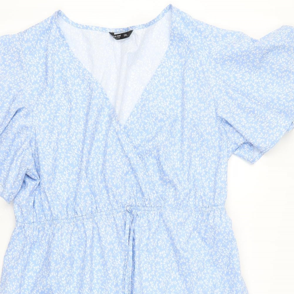 SheIn Womens Blue Floral  Trapeze & Swing  Size 2XL