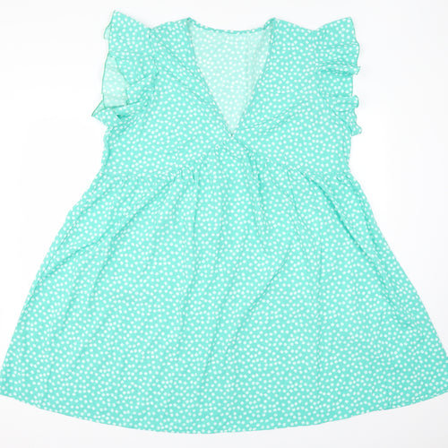 SheIn Womens Green Floral  A-Line  Size XL