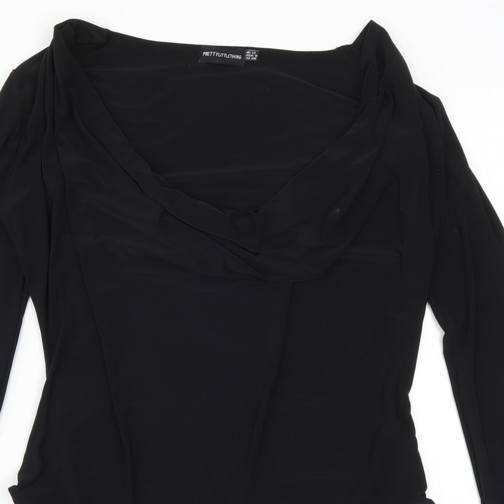 Pretty Little Thing Womens Black   Bodysuit One-Piece Size 12