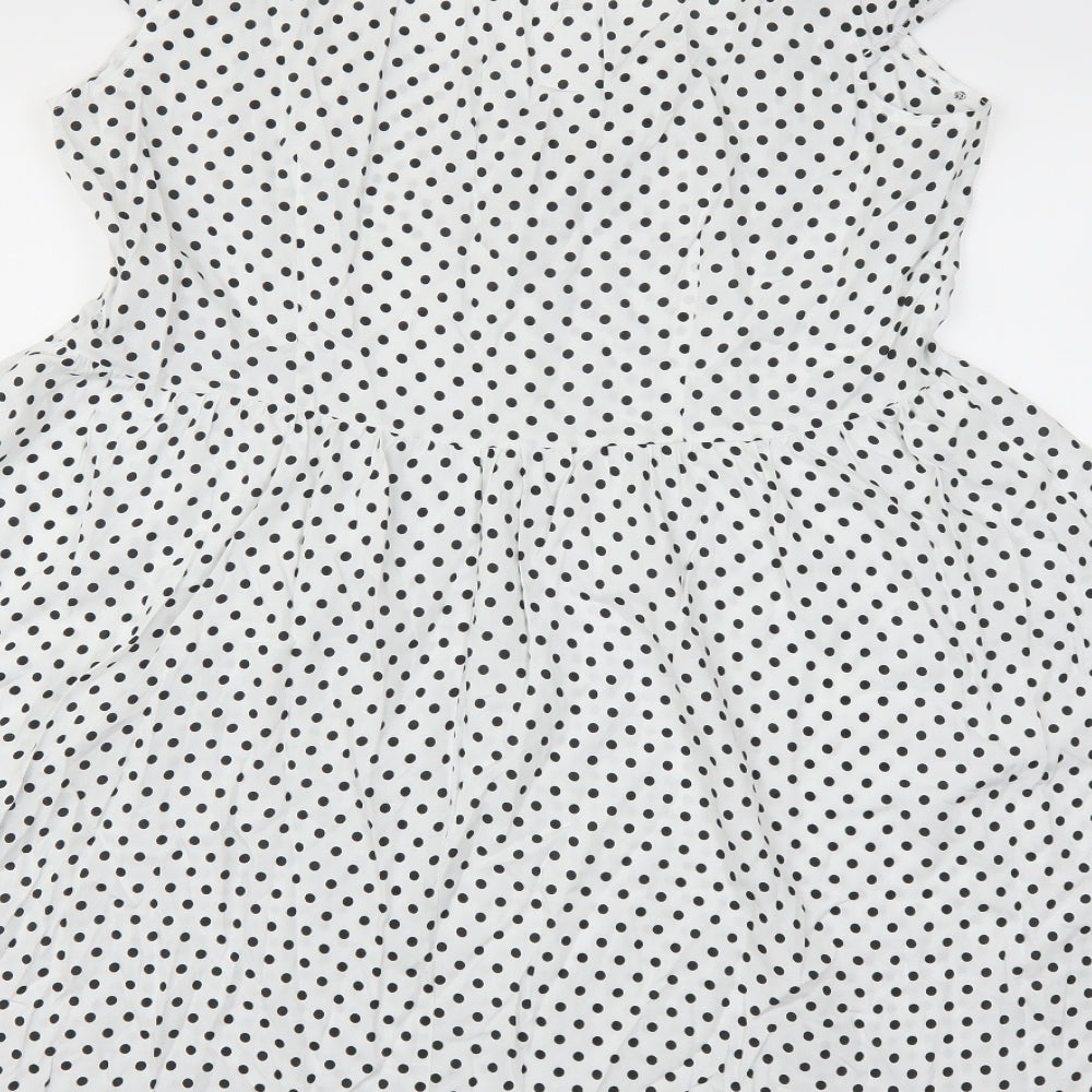 ASOS Womens White Polka Dot  Skater Dress  Size 18