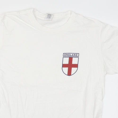 Gildan Mens White    T-Shirt Size M  - England