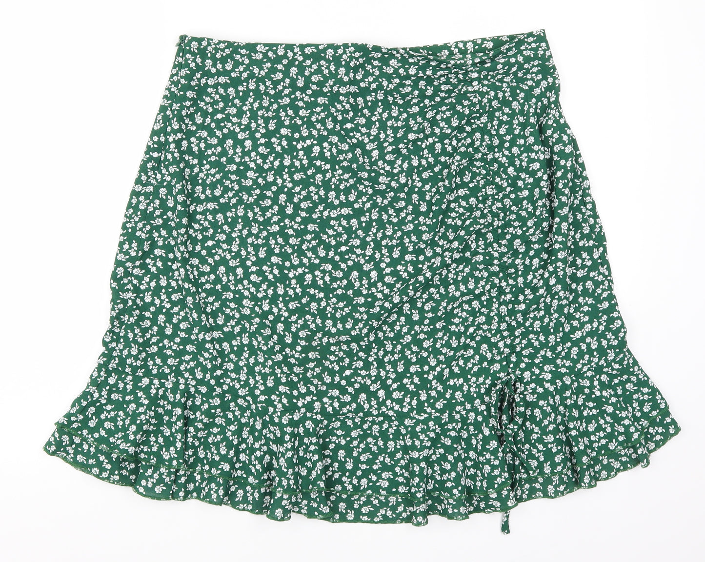 SheIn Womens Green Floral  Mini Skirt Size XL