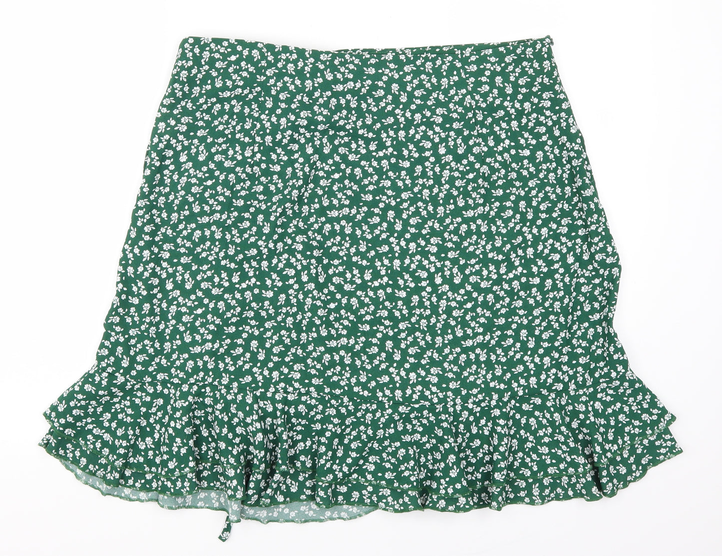SheIn Womens Green Floral  Mini Skirt Size XL