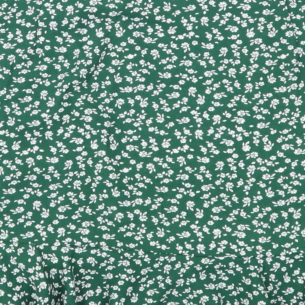 SheIn Womens Green Floral  Mini Skirt Size XL