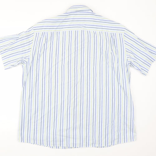 Blue Harbour Mens Blue Striped   Button-Up Size XL