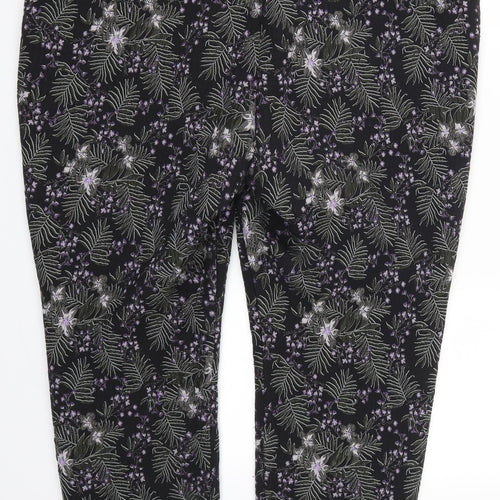 NEXT Womens Purple Floral  Carpenter Trousers Size 18 L26 in