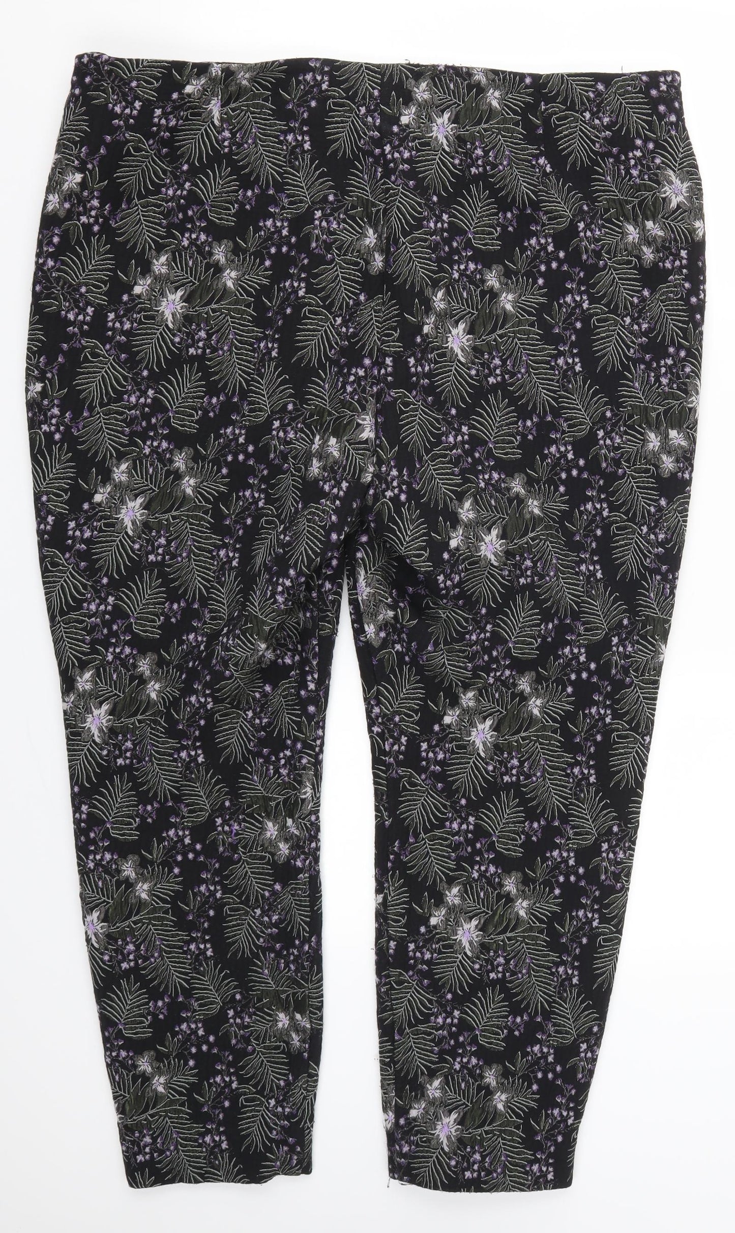 NEXT Womens Purple Floral  Carpenter Trousers Size 18 L26 in
