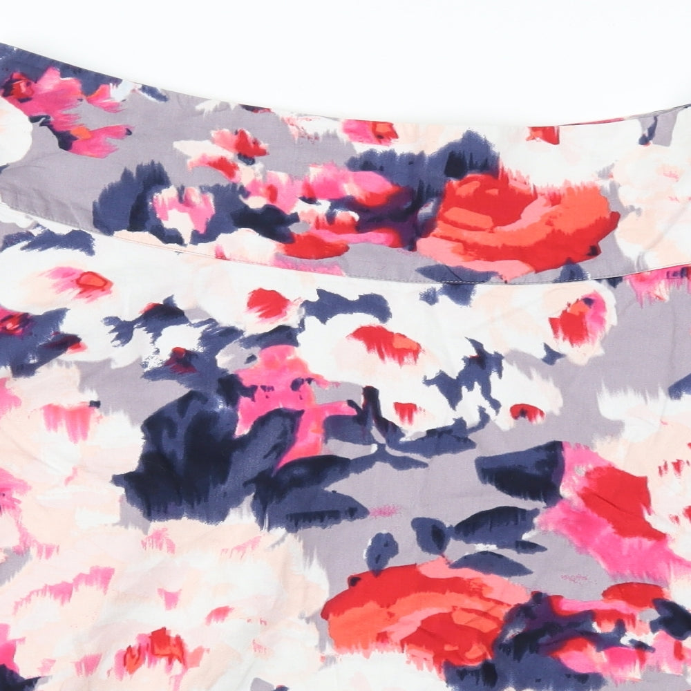 Monsoon Womens Pink Floral  Skater Skirt Size 18  - Grey