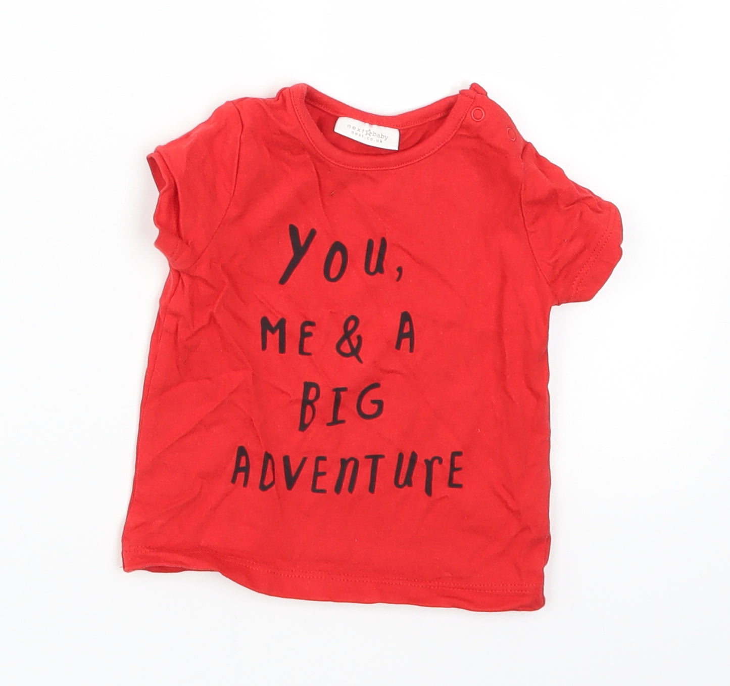 NEXT Baby Red   Basic T-Shirt Size 0-3 Months  - You, Me & a Big Adventure
