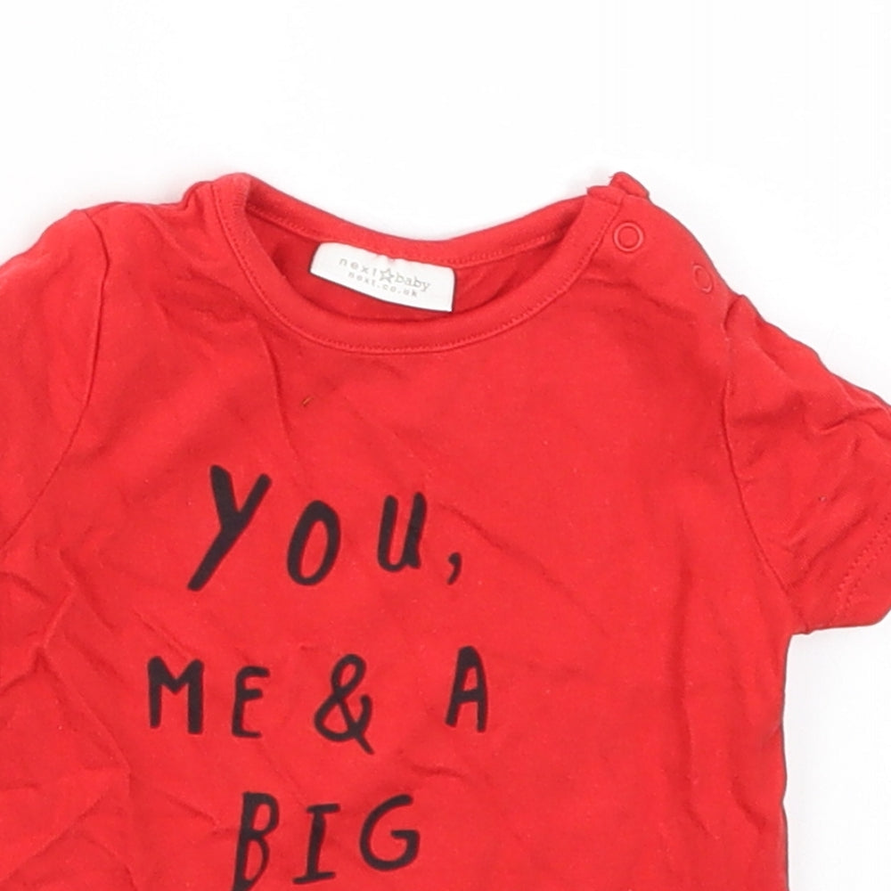 NEXT Baby Red   Basic T-Shirt Size 0-3 Months  - You, Me & a Big Adventure