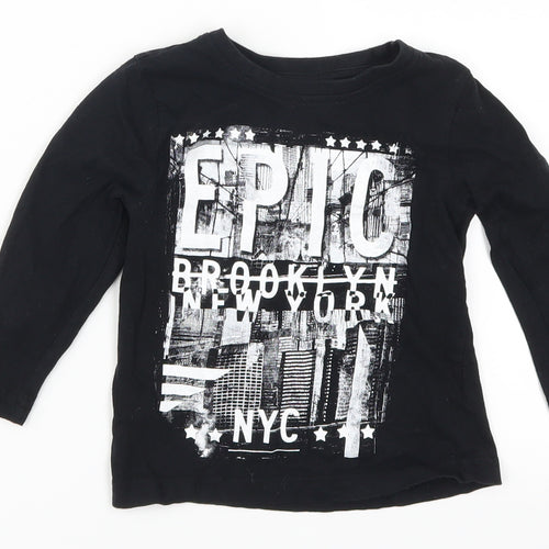 Primark Boys Black   Basic T-Shirt Size 18-24 Months  - Epic Brooklyn New York