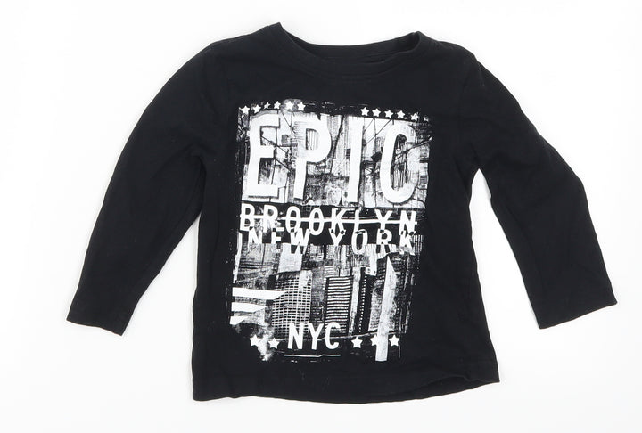 Primark Boys Black Basic T-Shirt Size 18-24 Months - Epic Brooklyn New York