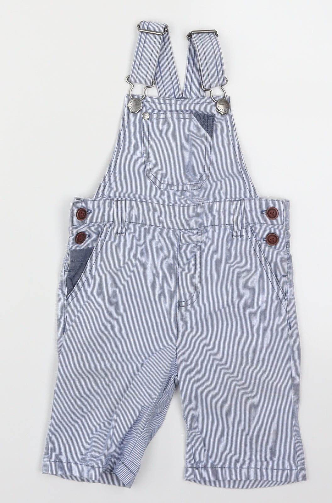 NEXT Boys Blue Striped  Dungarees Trousers Size 2-3 Years