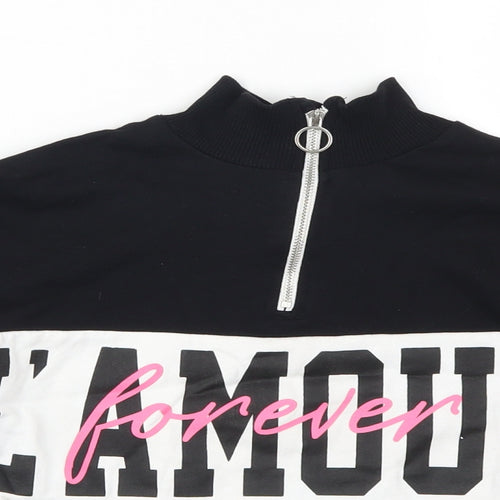 Miss Evie Girls Black   Pullover Sweatshirt Size 9-10 Years  - L'Amour Forever