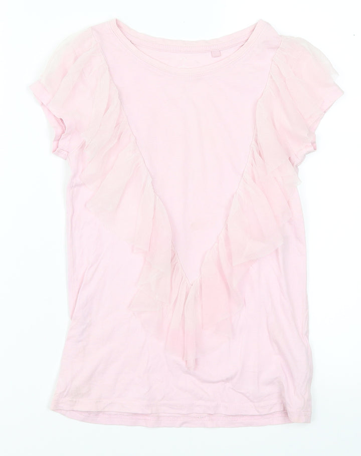 NEXT Girls Pink Basic T-Shirt Size 10 Years