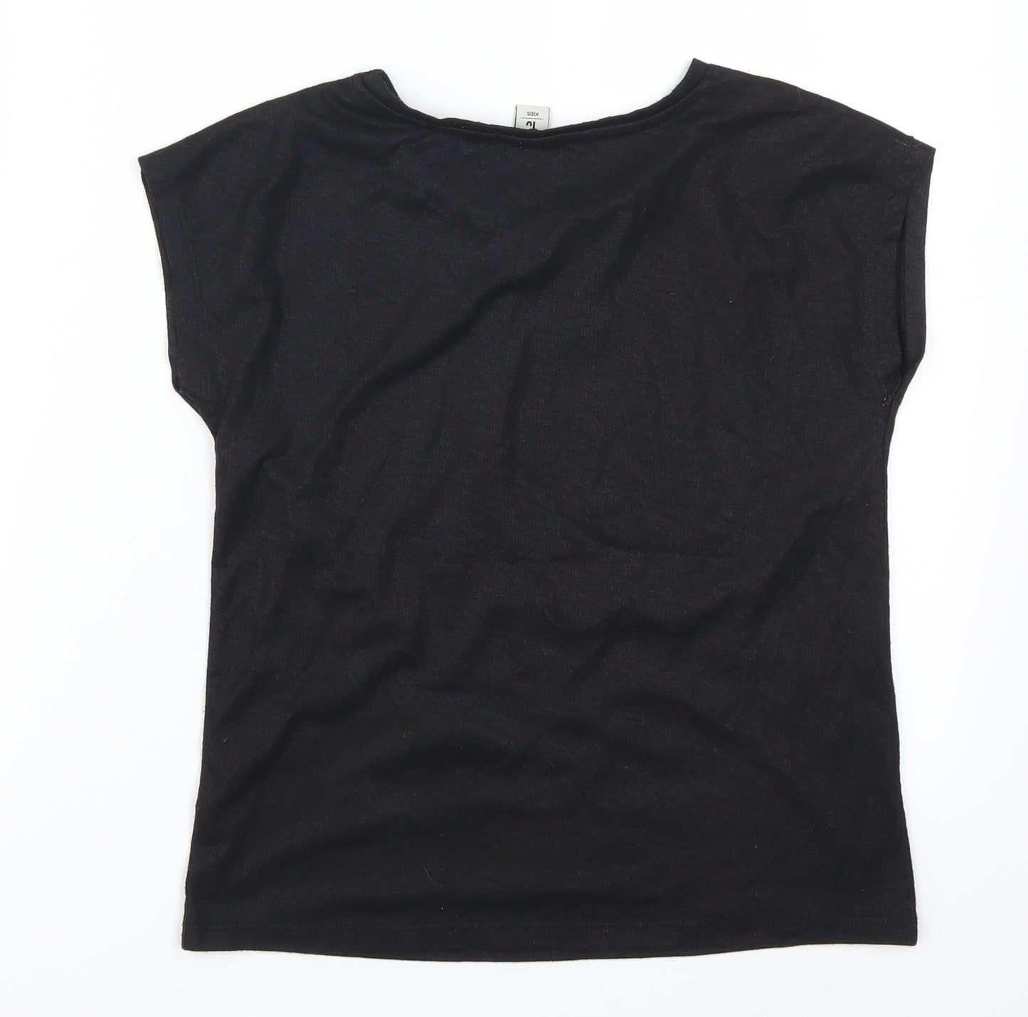 TU Girls Black   Basic T-Shirt Size 10 Years  - Stars