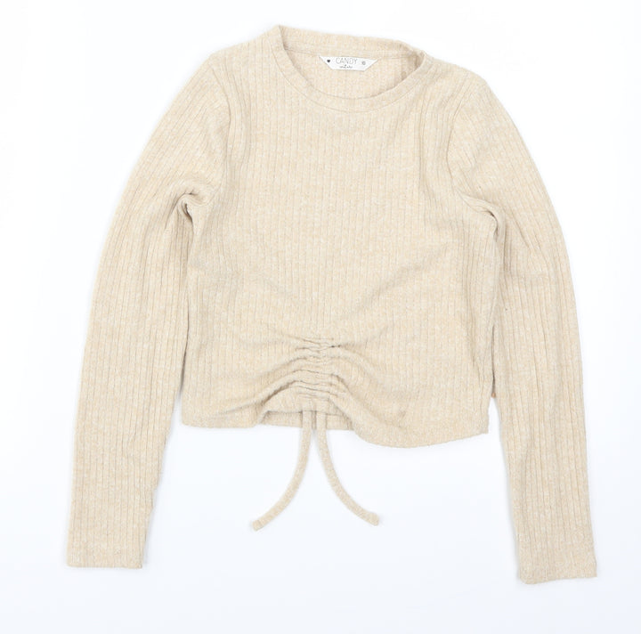 Candy Couture Girls Beige   Pullover Jumper Size 10 Years