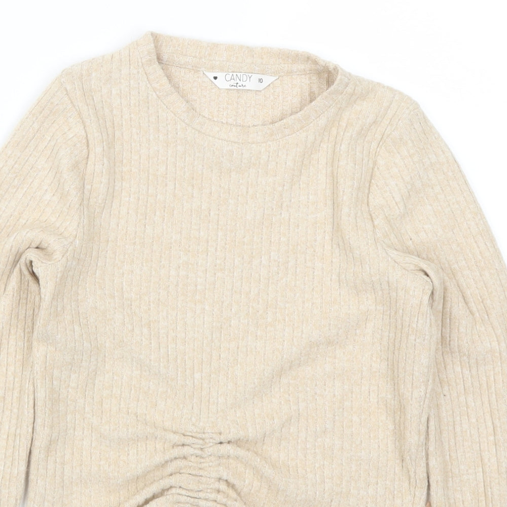 Candy Couture Girls Beige   Pullover Jumper Size 10 Years