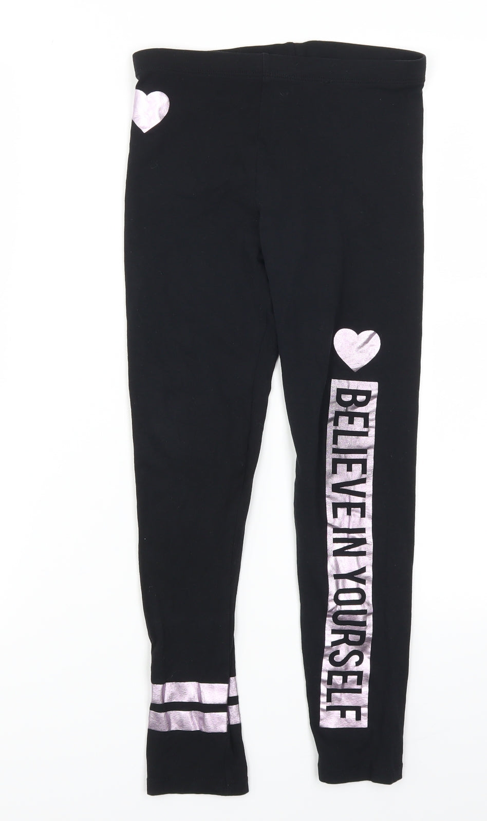 George Girls Black   Carrot Trousers Size 9-10 Years - Believe In Yourself