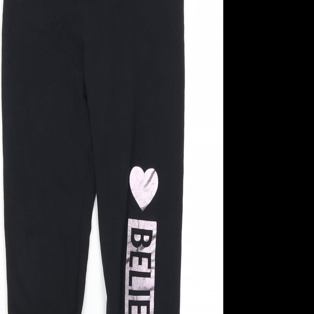 George Girls Black   Carrot Trousers Size 9-10 Years - Believe In Yourself