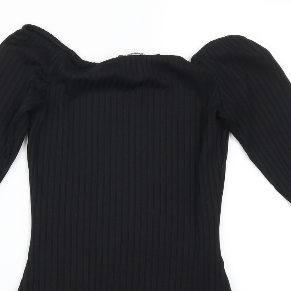 Misspap Womens Black   Bodysuit One-Piece Size 6