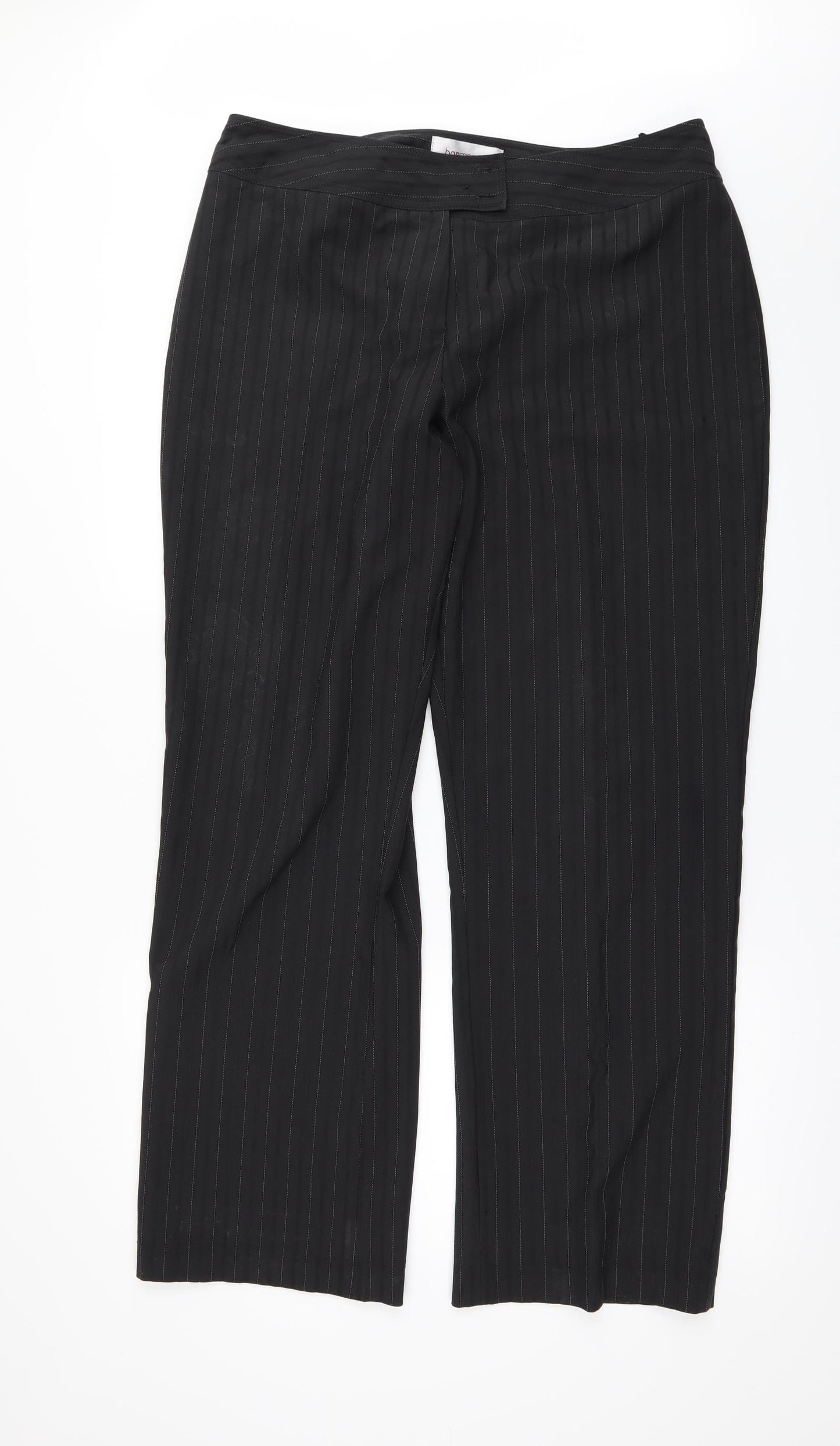 Bonmarché Womens Black Striped  Trousers  Size 28 L32 in