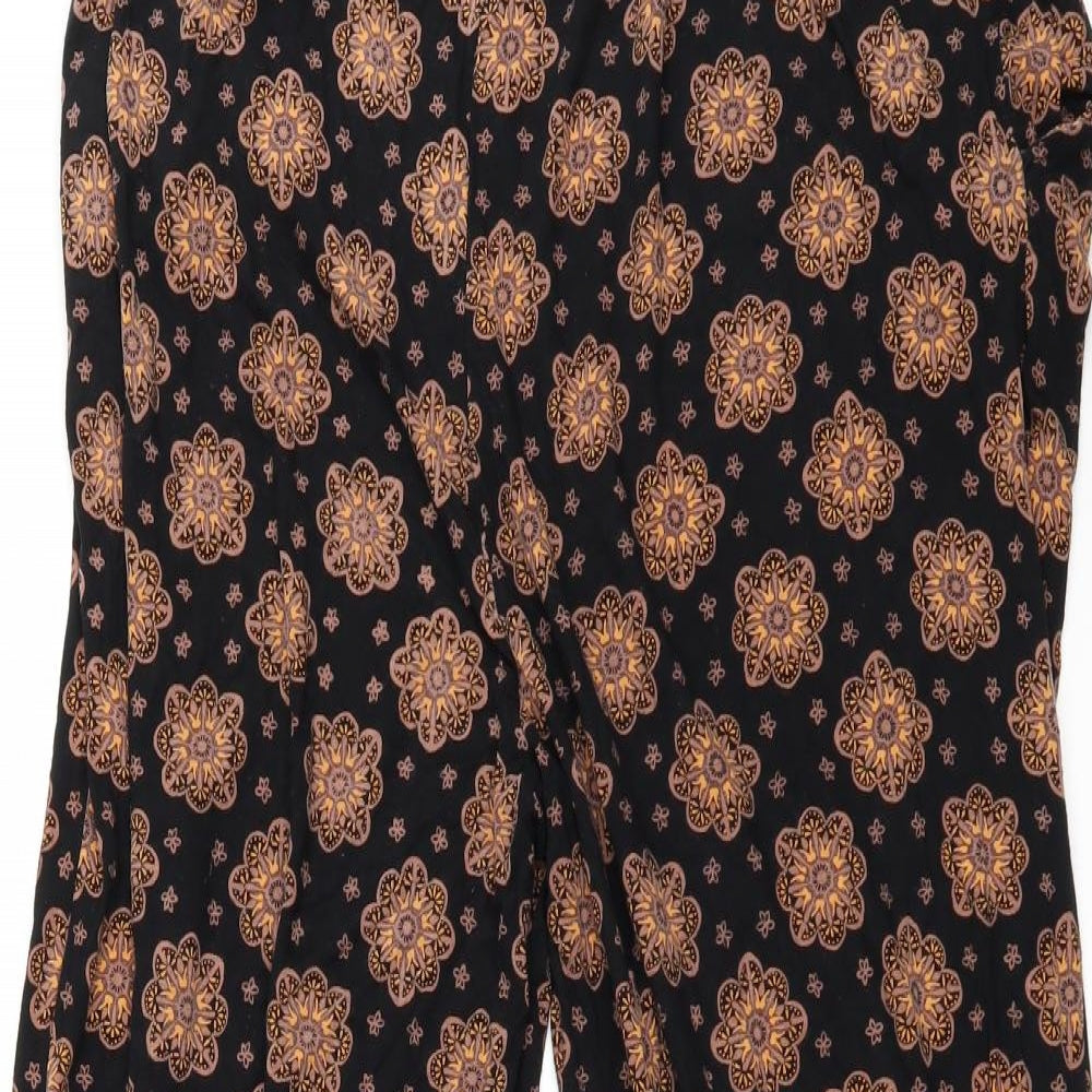 TU Womens Black Geometric  Trousers  Size 16 L29 in