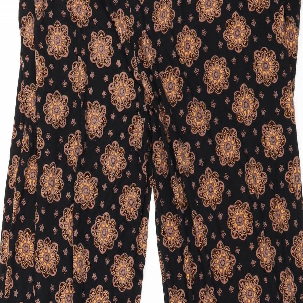 TU Womens Black Geometric  Trousers  Size 16 L29 in