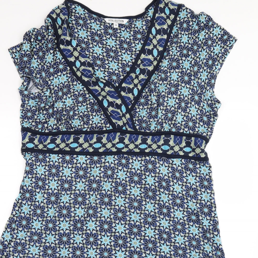 Debenhams Womens Beige Floral  A-Line  Size 16