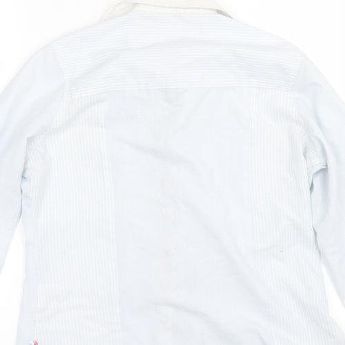 Lee Cooper Womens Blue Striped  Basic Button-Up Size 8