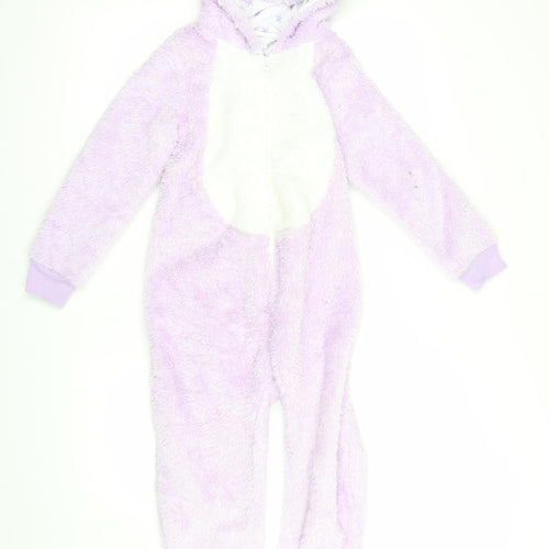 John Lewis Girls Purple Solid Fleece Top One Piece Size 8 Years  - UNICORN