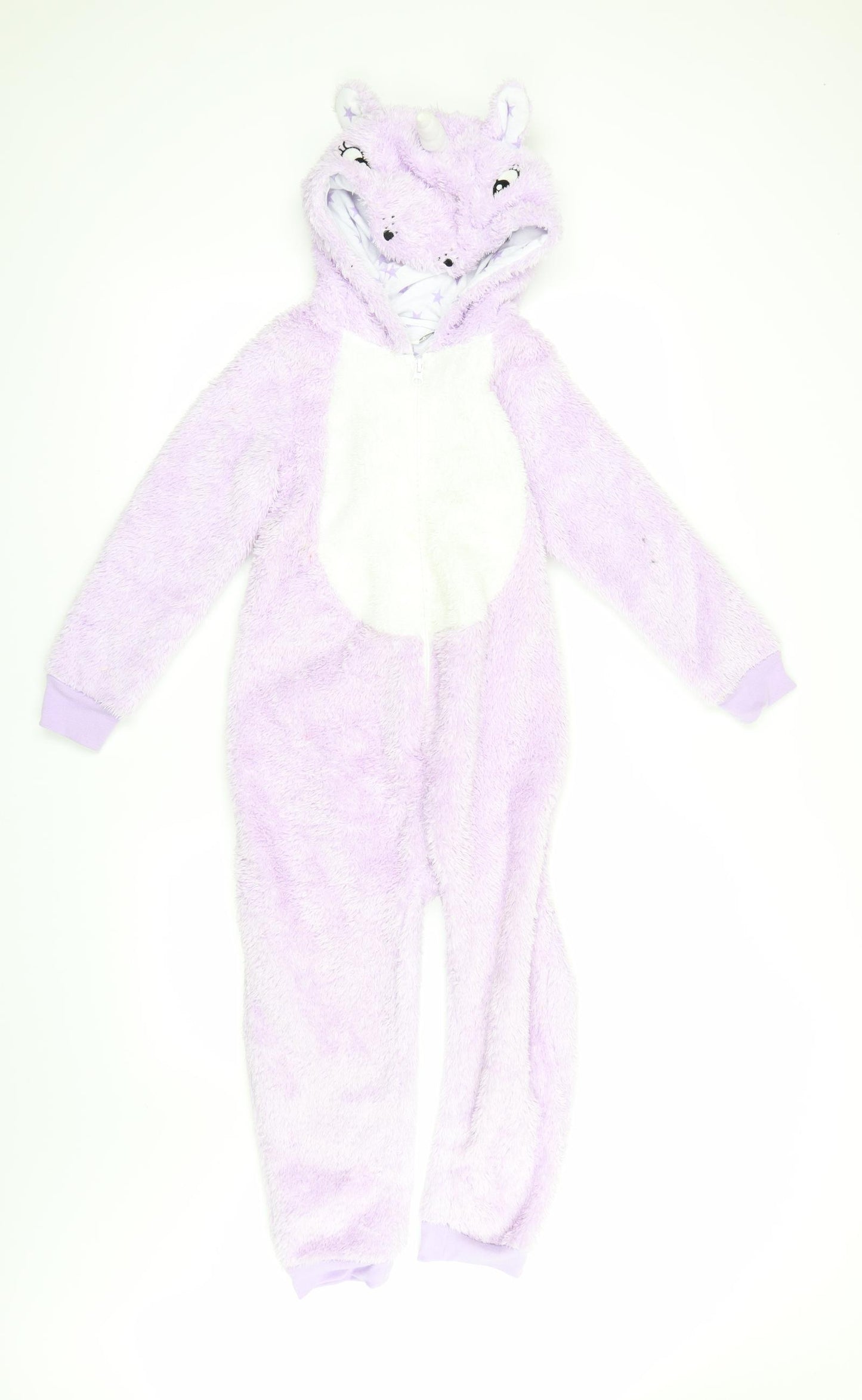 John Lewis Girls Purple Solid Fleece Top One Piece Size 8 Years  - UNICORN