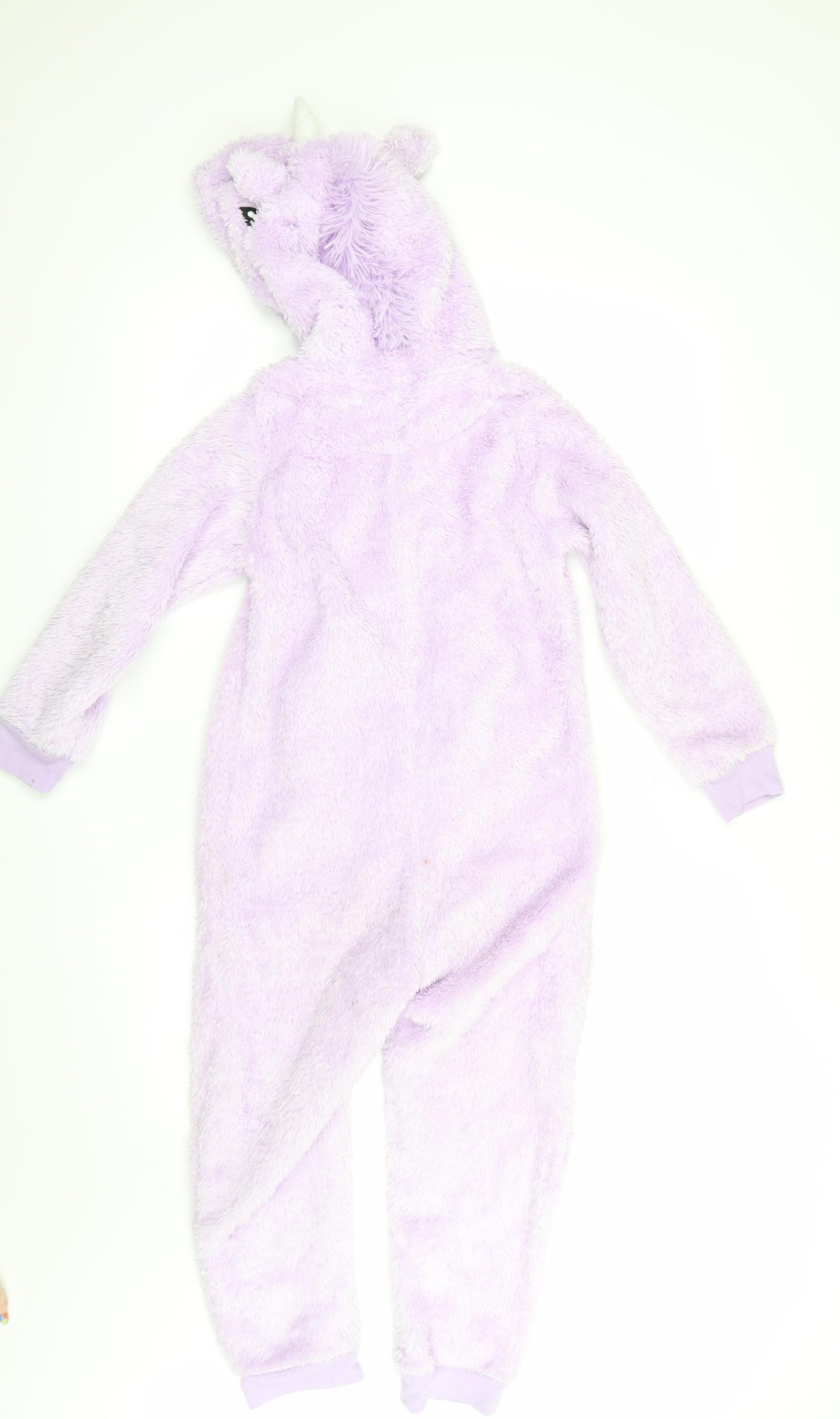 John Lewis Girls Purple Solid Fleece Top One Piece Size 8 Years  - UNICORN
